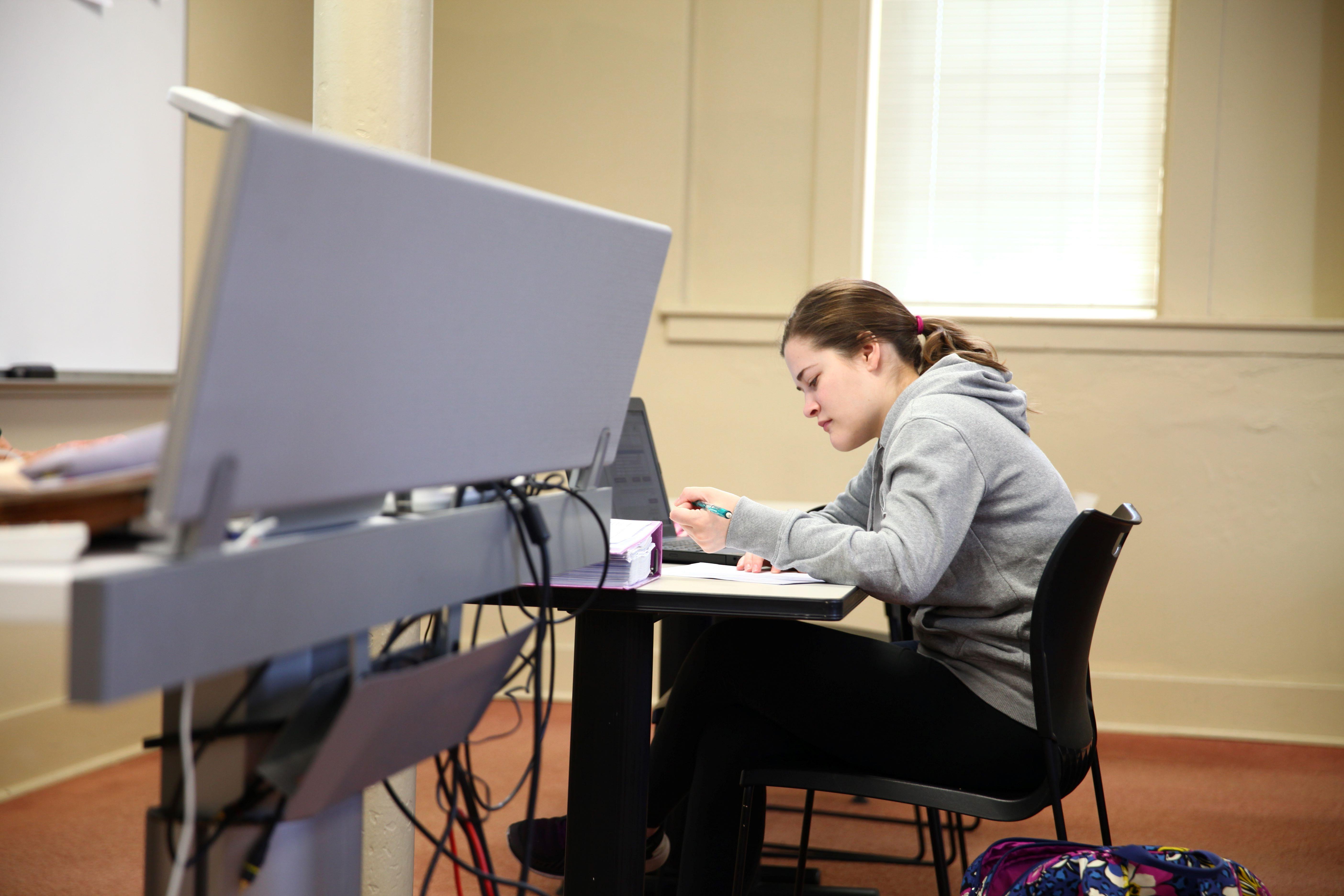 Student at desk